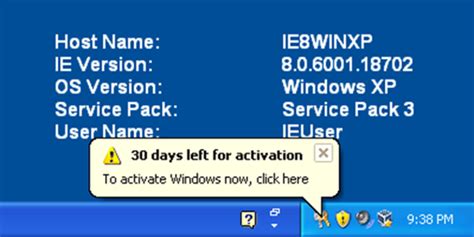 30 day activation windows xp